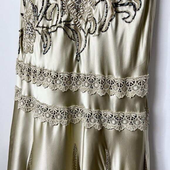 Sue Wong Nocturne Silk Beaded Lace Formal Maxi Gown Mermaid Women’s 8 - Picture 3 of 16